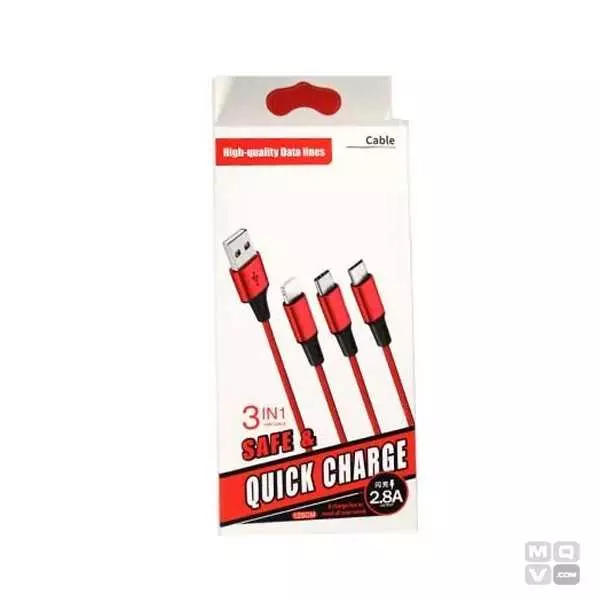 CABLE USB 2A 3 IN 1