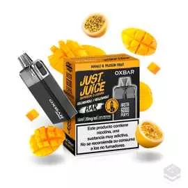 DISPOSABLE POD MANGO & PASSIONFRUIT JUST JUICE OXBAR REFILLABLE 10ML 20MG