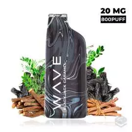 DISPOSABLE POD BUD VAPE WAVE 800 BLACKJACK CARAMEL 20MG 2ML