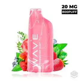 DISPOSABLE POD BUD VAPE WAVE 800 STRAWBERRY MINT 20MG 2ML