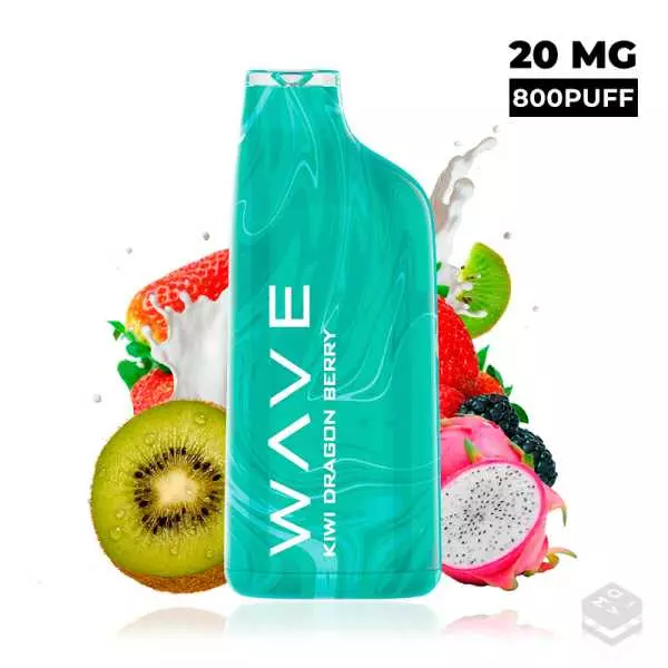 DISPOSABLE POD BUD VAPE WAVE 800 KIWI DRAGON BERRY 20MG