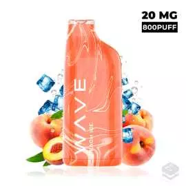 DISPOSABLE POD BUD VAPE WAVE 800 PEACH ICE 20MG 2ML