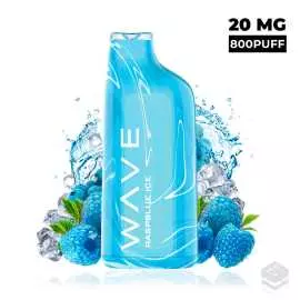 DISPOSABLE POD BUD VAPE WAVE 800 RASPBLUE ICE 20MG 2ML