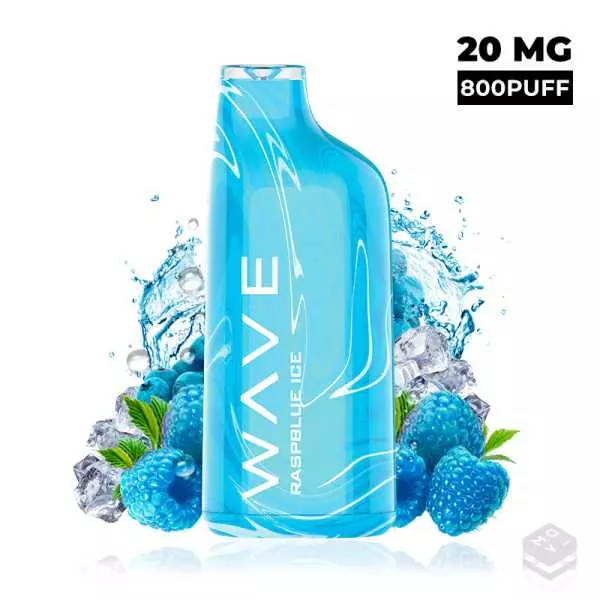 POD DESECHABLE BUD VAPE WAVE 800 RASPBLUE ICE 20MG