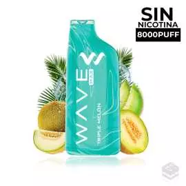 DISPOSABLE POD BUD VAPE WAVE MAX 8000 TRIPLE MELON 0MG 18ML
