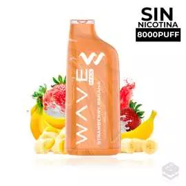 DISPOSABLE POD BUD VAPE WAVE MAX 8000 STRAWBERRY BANANA 0MG 18ML