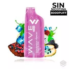 DISPOSABLE POD BUD VAPE WAVE MAX 8000 CHERIMOYA FOREST FRUITS ICE 0MG 18ML