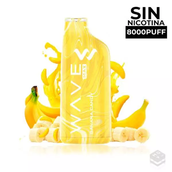 DISPOSABLE POD BUD VAPE WAVE MAX 8000 BANANA CANDY 0MG