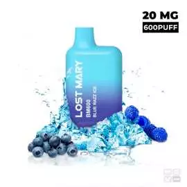 DISPOSABLE VAPE LOST MARY BM600 BLUE RAZZ 20MG 2ML