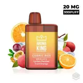 VAPER DESECHABLE AROMA KING COSMIC MAX BOX LYCHEE PASSION FRUIT ORANGE 20MG 2ML
