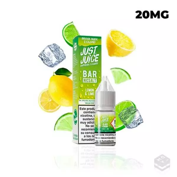 NIC SALTS LEMON LIME JUST JUICE BAR 10ML