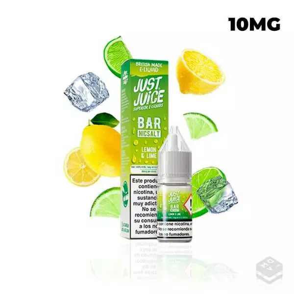 NIC SALTS LEMON LIME JUST JUICE BAR 10ML