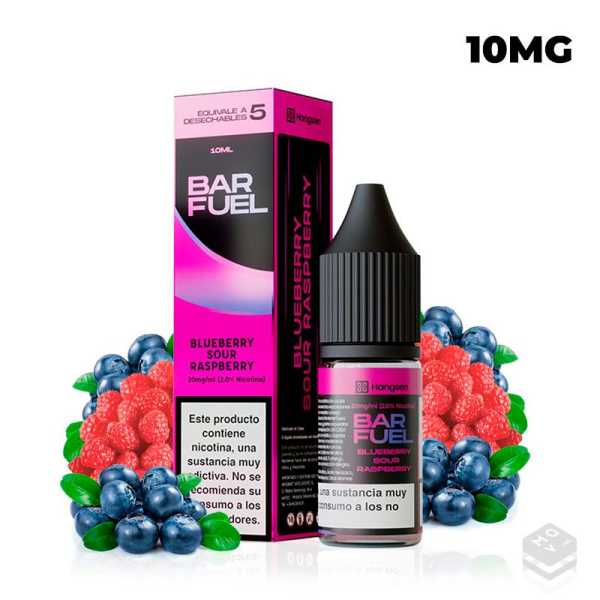SALES DE NICOTINA BLUEBERRY SOUR RASPBERRY BAR FUEL BY HANGSEN 10ML