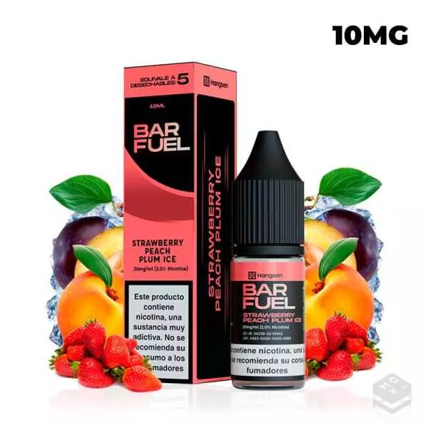 NIC SALT STRAWBERRY PEACH PLUM ICE BAR FUEL BY HANGSEN 10ML
