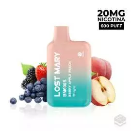 DISPOSABLE VAPE LOST MARY BM600S BERRY APPLE PEACH 20MG 2ML