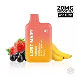 DISPOSABLE VAPE LOST MARY BM600S STRAWNANA BLACKCURRANT 20MG 2ML