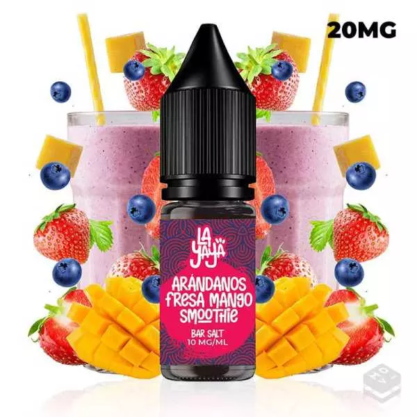 SALES DE NICOTINA ARANDANOS FRESA MANGO SMOOTHIE LA YAYA SALT 10ML 20MG