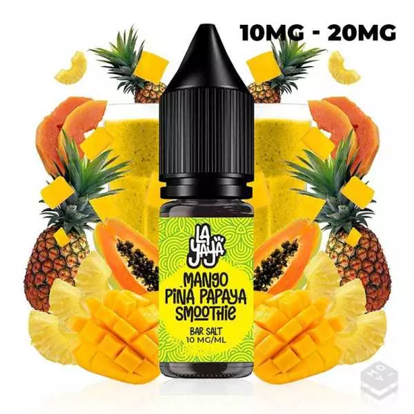 SALES DE NICOTINA MANGO PIÑA PAPAYA SMOOTHIE LA YAYA SALT 10ML 10MG 20MG