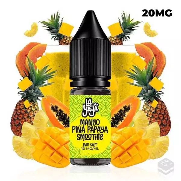 SALES DE NICOTINA MANGO PIÑA PAPAYA SMOOTHIE LA YAYA SALT 10ML 20MG