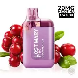 VAPER DESECHABLE LOST MARY TP800 CRANBERRY ICE 20MG 2ML