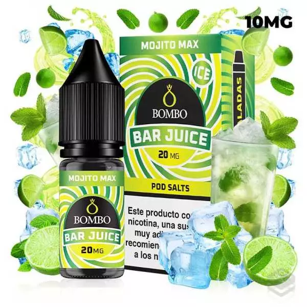 SALES DE NICOTINA MOJITO MAX ICE BAR JUICE BY BOMBO 10ML 10MG