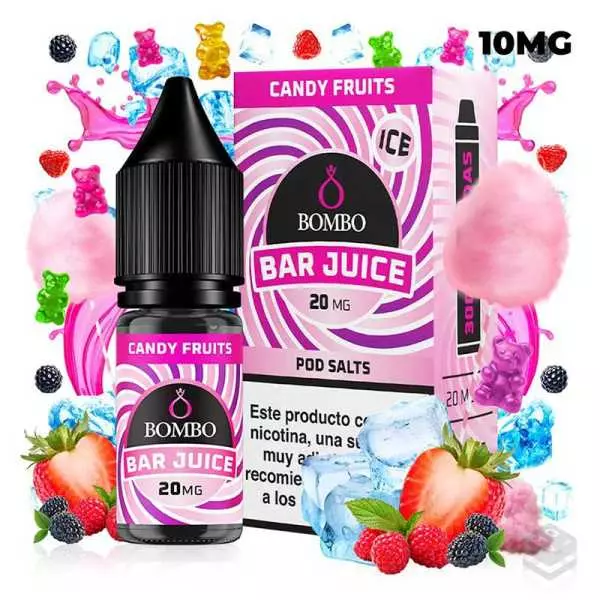 SALES DE NICOTINA CANDY FRUITS ICE BAR JUICE BY BOMBO 10ML 10MG