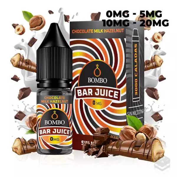 SALES DE NICOTINA CHOCOLATE MILK HAZELNUT BAR JUICE BY BOMBO 10ML