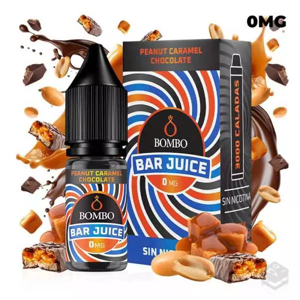 SALES DE NICOTINA PEANUT CHOCOLATE CARAMEL BAR JUICE BY BOMBO 10ML