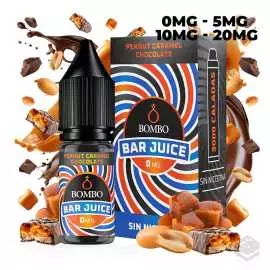 PEANUT CHOCOLATE CARAMEL BAR JUICE BY BOMBO 10ML NICOTINE SALTS