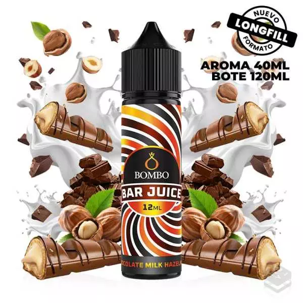 AROMA CHOCOLATE MILK HAZELDONUT BAR JUICE BY BOMBO 12ML LONGFILL