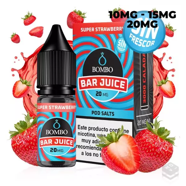 SUPER STRAWBERRY BAR JUICE BOMBO 10ML NICOTINE SALTS