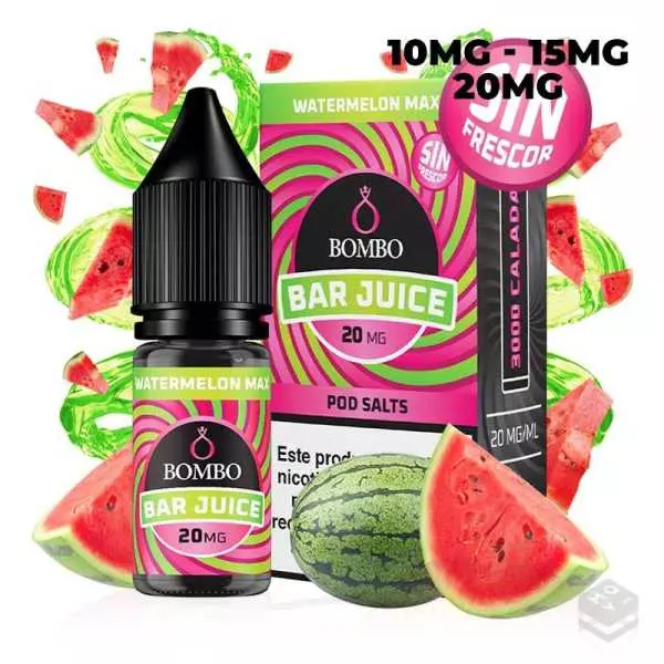 SALES DE NICOTINA WATERMELON MAX BAR JUICE BOMBO 10ML