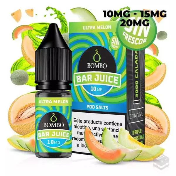 SALES DE NICOTINA ULTRA MELON BAR JUICE BOMBO 10ML