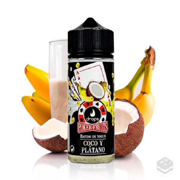 FLAVOUR POKER FRUITS BATIDO DE COCO PLATANO DROPS 40ML LONGFILL VAPE
