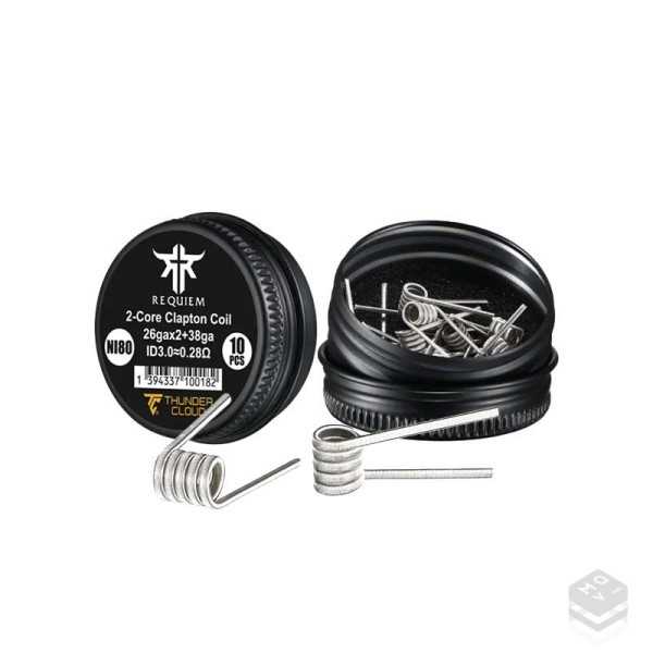 PACK 10 FUSED CLAPTON COILS NI80 REQUIEM EL MONO VAPEADOR & THUNDERCLOUD