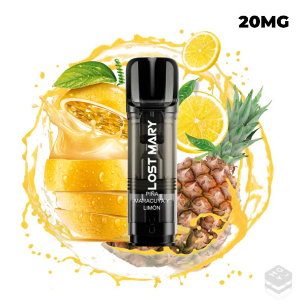 2 x CARTUCHOS PRECARGADOS PINEAPPLE PASSION FRUIT LEMON LOST MARY TAPPO 2x2ML