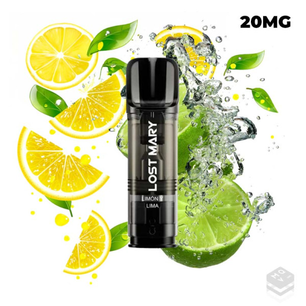 2 x LEMON LIME LOST MARY TAPPO PRE-FILLED CARTRIDGES 2x2ML