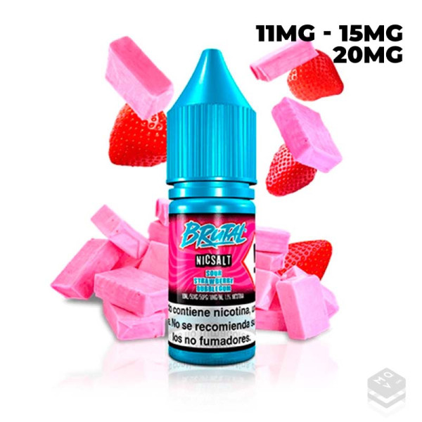 SOUR STRAWBERRY BUBBLEGUM BRUTAL SALT JUST JUICE 10ML VAPE